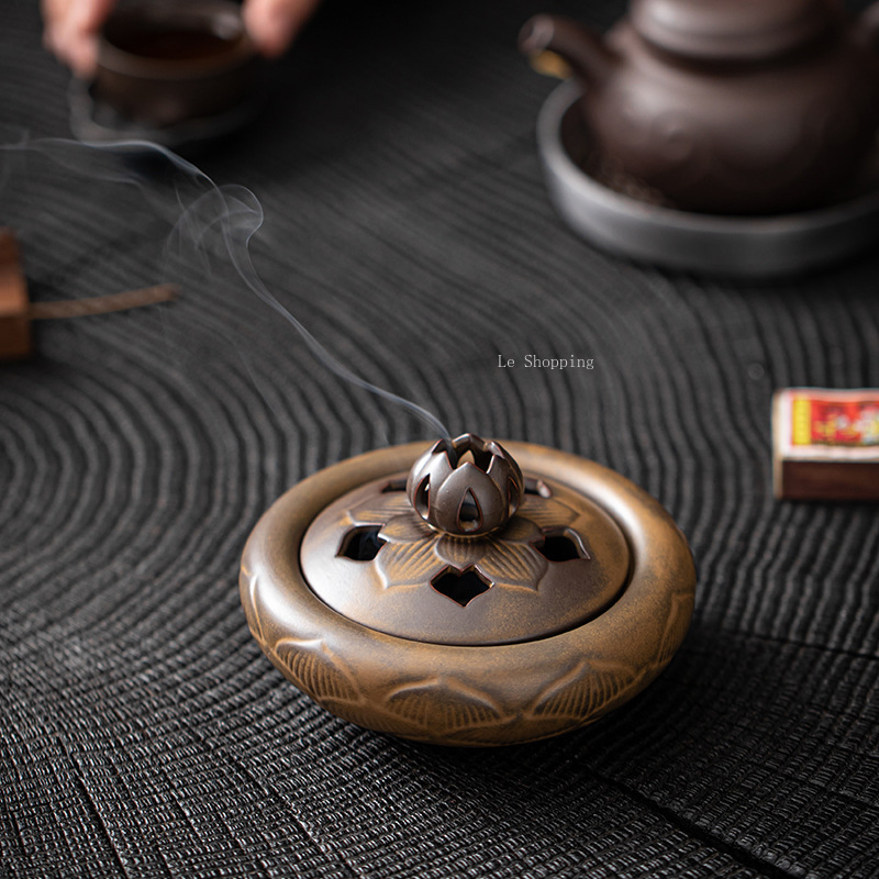 Zen Candle Supplies - Antyczna ceramika, kadzielnica na spirale zapachowe